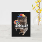 おかしい猫とラリーポップのミーム カード (黄色い花)