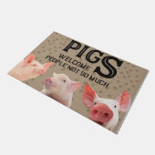 おかしい豚　歓迎する人々　そんなに多くはない絨毯 ドアマット (アングル)