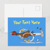 おかしい走る鶏の漫画ポストカード ポストカード (正面/裏面)