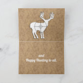 おかしい釣りと狩猟のクリスマスメッセージ カード (内部)