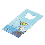 おかしい釣りのペリカンの漫画 クレジットカード栓抜き (裏面アングル)