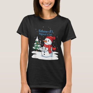 おかしい雪だるまのクリスマスアート作品 Snow-Fi 信号消失 Tシャツ