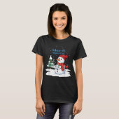 おかしい雪だるまのクリスマスアート作品 Snow-Fi 信号消失 Tシャツ (正面フル)