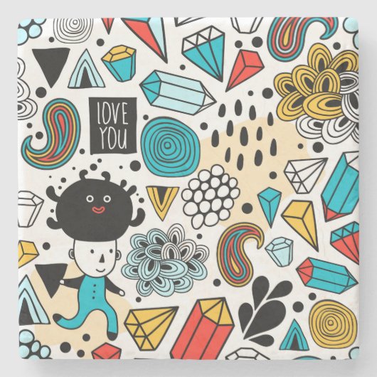 おかしい頭 ストーンコースター (正面)