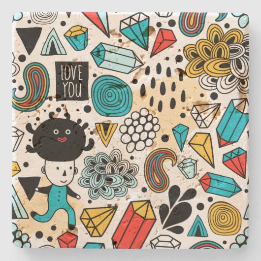 おかしい頭 ストーンコースター (正面)