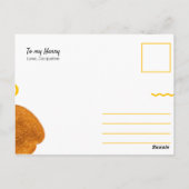 おかしい黄色の丸いぐるぐる模様のトースト愛 ポストカード (裏面)