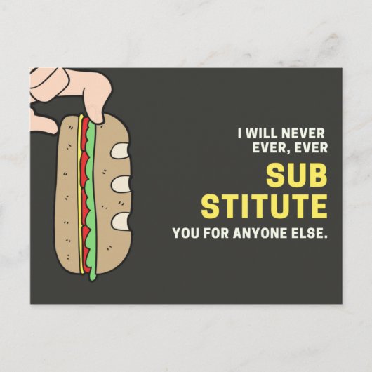 おかしい黒と黄色のサンドイッチ ポストカード (正面)