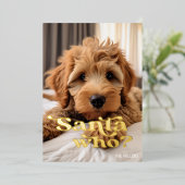 おかしい いたずら好きな いい犬 ペット ミニマリスト クリスマス 箔シーズンカード (立ち正面)