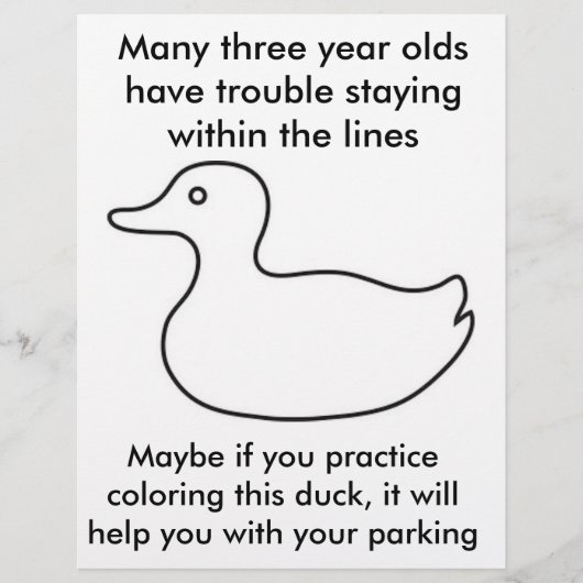 おかしい ひどいドライバー フライヤー 注意 馬鹿な駐車仕事 (正面)