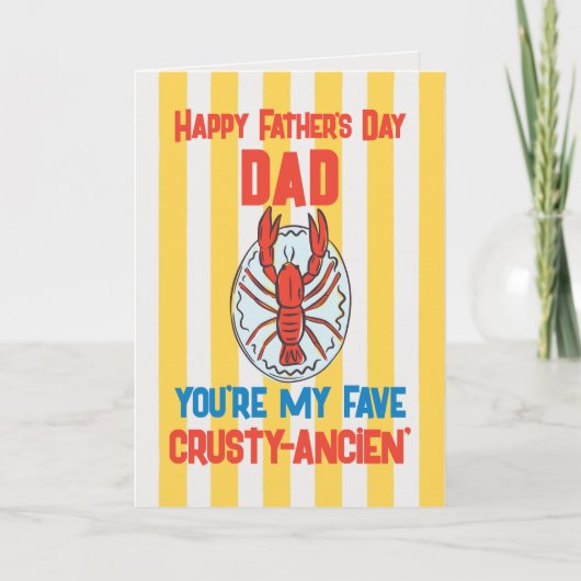 おかしい カニ アマルフィ イエローストライプ 父の日 カード (正面)