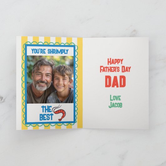 おかしい カニ アマルフィ イエローストライプ 父の日 カード (内部)