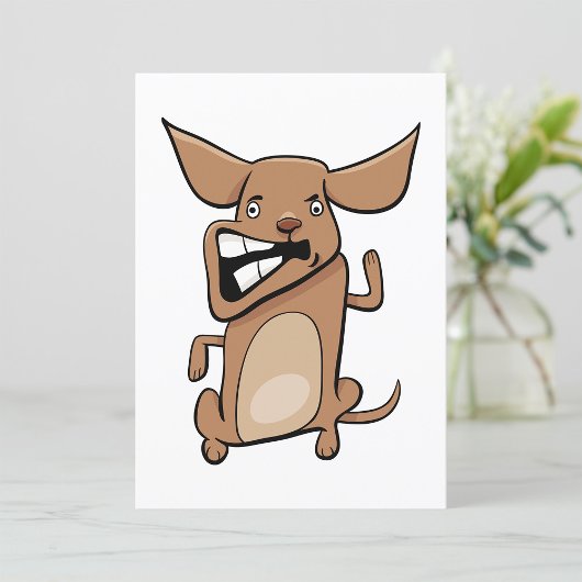 おかしい カートゥーン クレイジー ドッグ 滑稽 キュート ペット 招待状