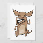 おかしい カートゥーン クレイジー ドッグ 滑稽 キュート ペット 招待状 (正面)