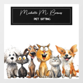 おかしい クリエイティブ 猫 犬 ペットシッター ビジネス 現代的 ウィンドウサイン