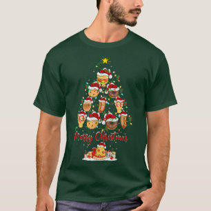 おかしい クリスマス ライティング マッチング サンタ ファストフード クリス Tシャツ