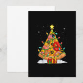 おかしい ピザ クリスマス ツリー ライト 飾り Xmas 招待状 (正面/裏面)