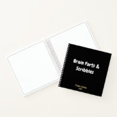 おかしい「ブレインファーツ&らくがき」ブラックモノグラム ノートブック (内部)
