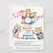 おかしい ミュージカル キャッツ カラオケ キッズ バースデー パーティー 招待状 (正面)