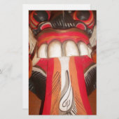 おかしい 怖い 不気味な 舌 ハロウィン マスク 便箋 (正面/裏面)