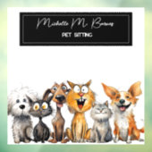 おかしい 猫 犬 ペットシッター ビジネス モダン ウィンドウサイン (シート3)