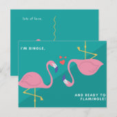おかしい 青緑 フラミンゴ ポストカード (正面/裏面)