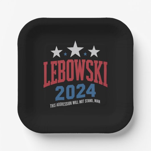 おかしいLebowski政治選挙投票2024  ペーパープレート (正面)