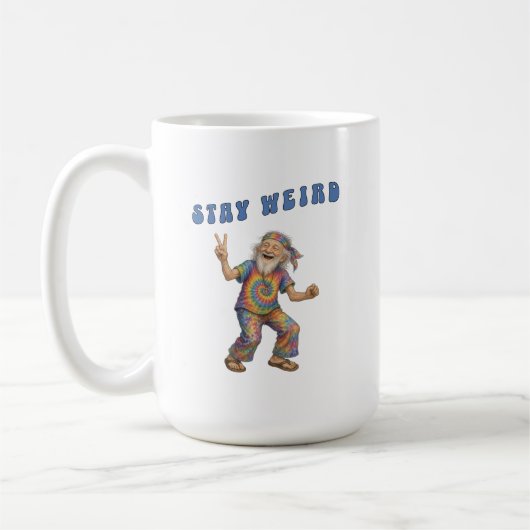おかしく生きろ、オールドマン タイダイ コーヒーマグカップ (左)