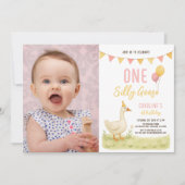 おかしなあひるの女の子 ファーストバースデー 招待状 (正面)