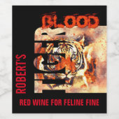 おかしなエレガントなタイガーの血 ワインラベル (シングルラベル)