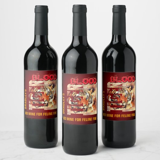 おかしなエレガントなタイガーの血 ワインラベル (ボトル)
