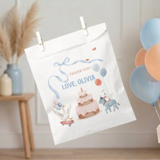 おかしなガチョウの水彩画アニマル 1歳の誕生日 フェイバーバッグ