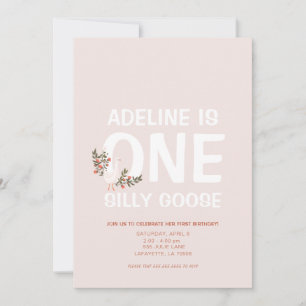 おかしなガチョウの1歳誕生日パーティー招待状 招待状