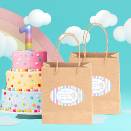 おかしなガチョウ一歳の誕生日パーティーのお礼ギフト 楕円形シール