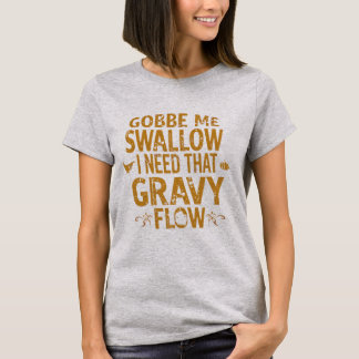 おかしなグレイビーフローの感謝祭のタイポグラフィGIF Tシャツ