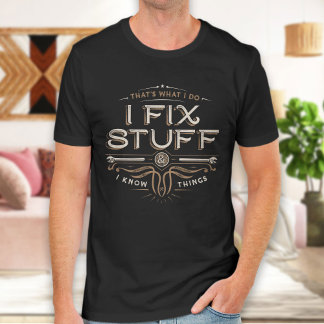 おかしなシャツの男性、父の日の贈り物、私は修正物 Tシャツ