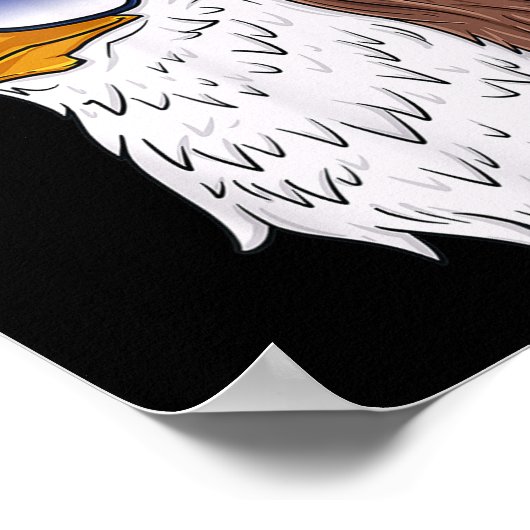 おかしなシャツアメリカンハゲ・イーグルのマレー7月4日 ポスター (角)