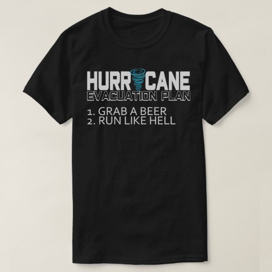おかしなハリケーン・ハリケーン避難計画のグラブ Tシャツ (デザイン正面)