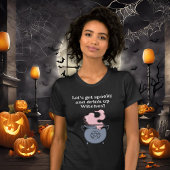 おかしなハロウィン不気味の魔女が女性を飲む Tシャツ