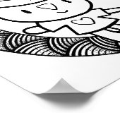 おかしなハロウィン猫の人形カラーリングページ ポスター (角)