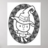 おかしなハロウィン猫の人形カラーリングページ ポスター (正面)