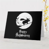 おかしなハロウィン衣装魔女のひっぽ愛好者の贈り物 カード (黄色い花)