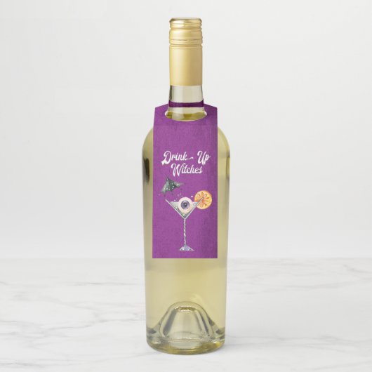 おかしなハロウィーンで魔女を飲む ボトルネックタグ (ボトル)