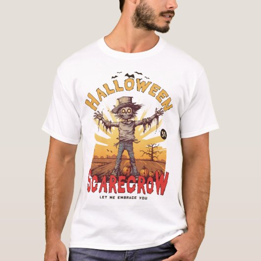 おかしなハロウィーンのかかしTシャツ Tシャツ (正面)