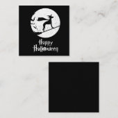おかしなハロウィーンの衣装魔女、ホイペットの犬好き スクエア名刺 (正面/裏面)