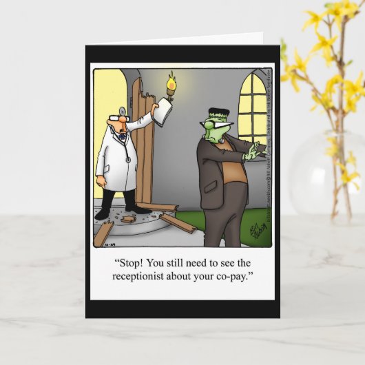 おかしなハロウィーンユーモアグリーティングカード カード (黄色い花)