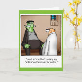 おかしなハロウィーンユーモアグリーティングカード カード (黄色い花)