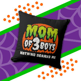 おかしなハロウィーン何も怖い私の母3男の子 クッション