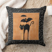 おかしなハロウィーン猫 クッション (ブランケット)