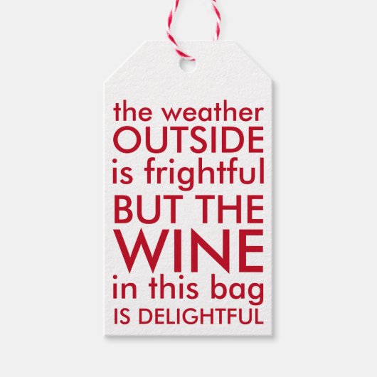 おかしなワインレッド&ホワイトクリスマス ギフトタグ (正面)