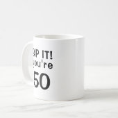 おかしな五十路お誕生日おめでとう 50 コーヒーマグカップ (正面左)